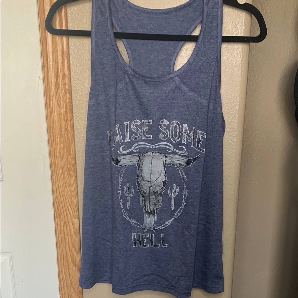 Western Bull Skull Graphic Tank NEW - Picture 3 of 3